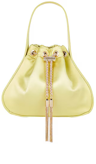Miki Drawstring Satin Bag in Chartreuse | Revolve Clothing (Global)