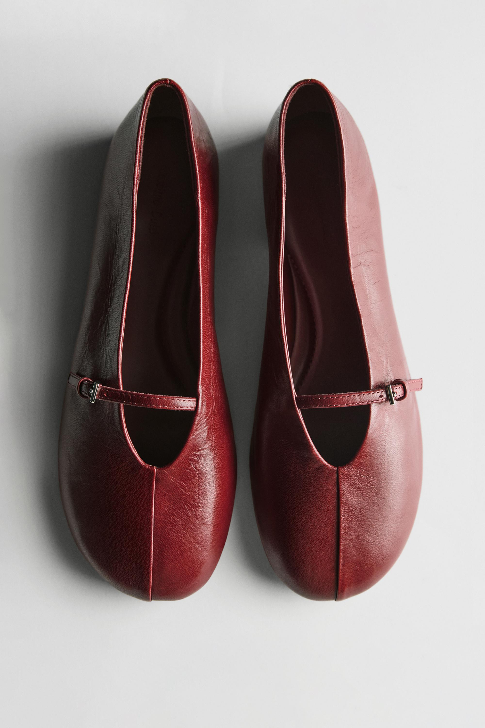 Leather ballet flats with buckle | Massimo Dutti UK