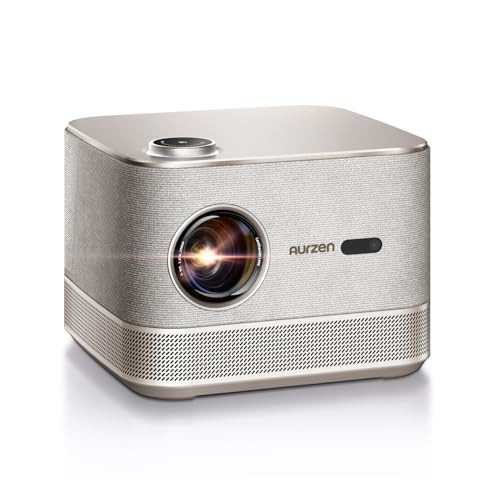 3-in-1 Outdoor Projector 4K Supported, AURZEN BOOM 3 Smart Projector with WiFi and Bluetooth, 3D DoIby Audio & 36W Speakers, Auto Focus & Keystone, Netflix Official 500 ANSI Home proyector, Gold | Amazon (US)