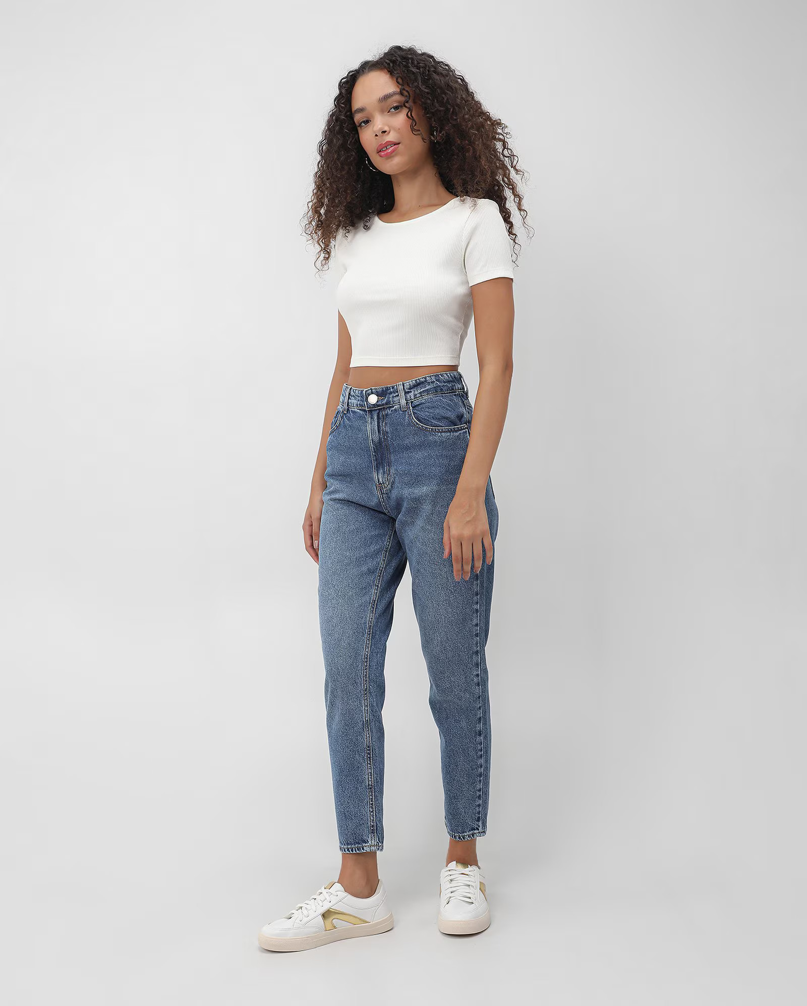 Calça jeans feminina mom cintura alta denim escuro | Pool Jeans | Riachuelo (BR)