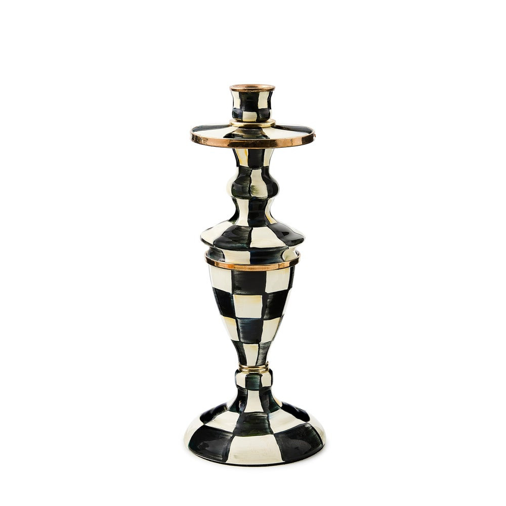 Courtly Check Medium Enamel Candlestick | MacKenzie-Childs