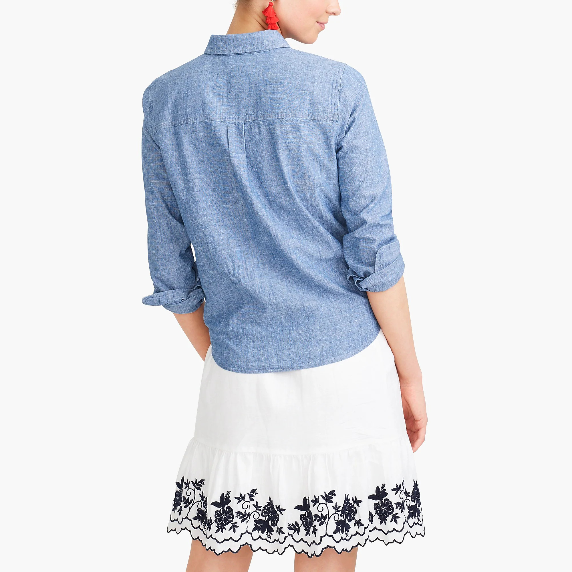 Chambray tie-waist top | J.Crew Factory
