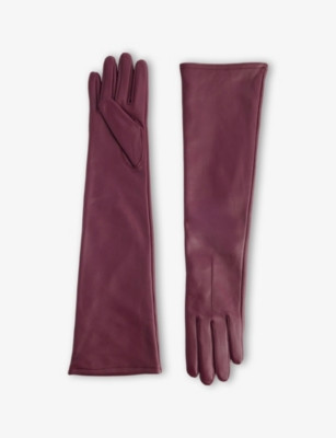 Mia Long Leather Gloves | Selfridges