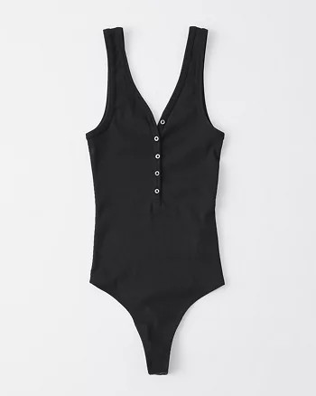Ribbed Henley Bodysuit | Abercrombie & Fitch US & UK