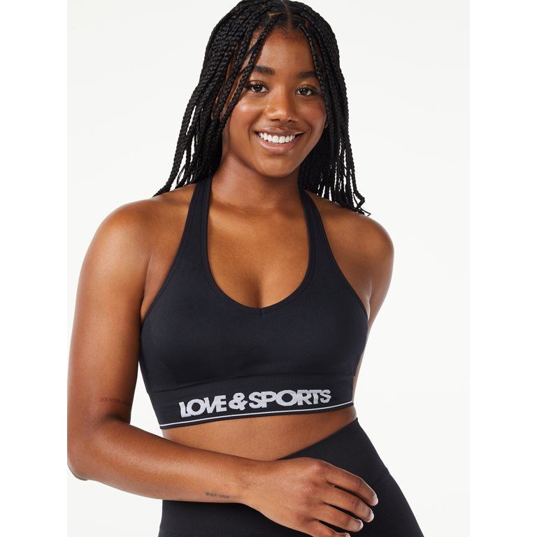 Love & Sports Women's Seamless Plunge Sports Bra | Walmart (US)