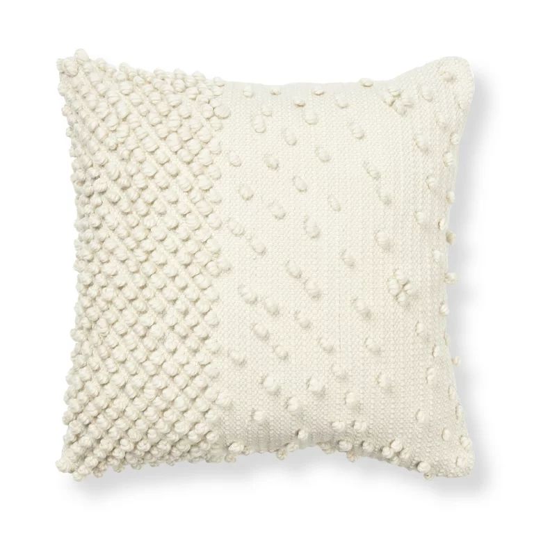 Better Homes & Gardens Knots Pillow, 21" x 21" inch Square, Off White - Walmart.com | Walmart (US)