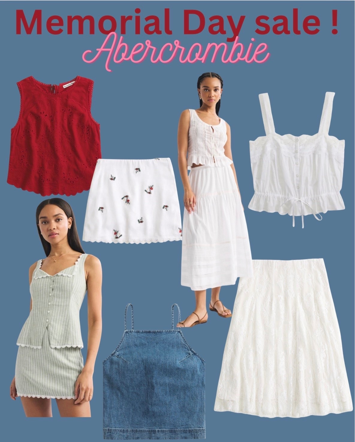 No te pierdas esta venta del día memorial ! 
Super cute outfits for summer !🥰
#memorialday #abercrombie 
#summeroutfits

#LTKSaleAlert #LTKselfcare