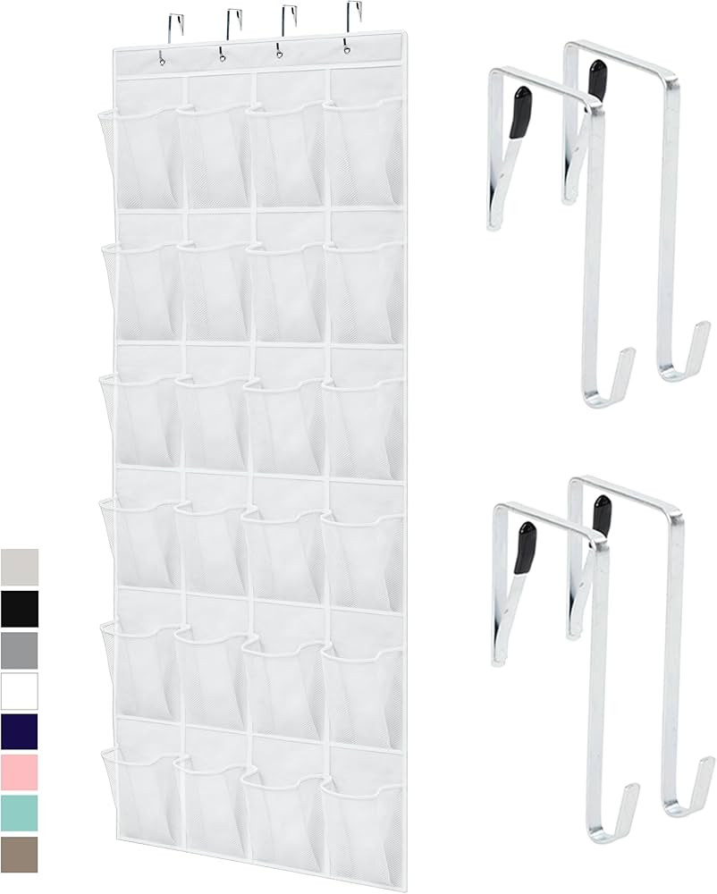 Gorilla Grip Over the Door Shoe Organizer, 24 Large Breathable Mesh Pockets, Space Saving Hanging... | Amazon (US)