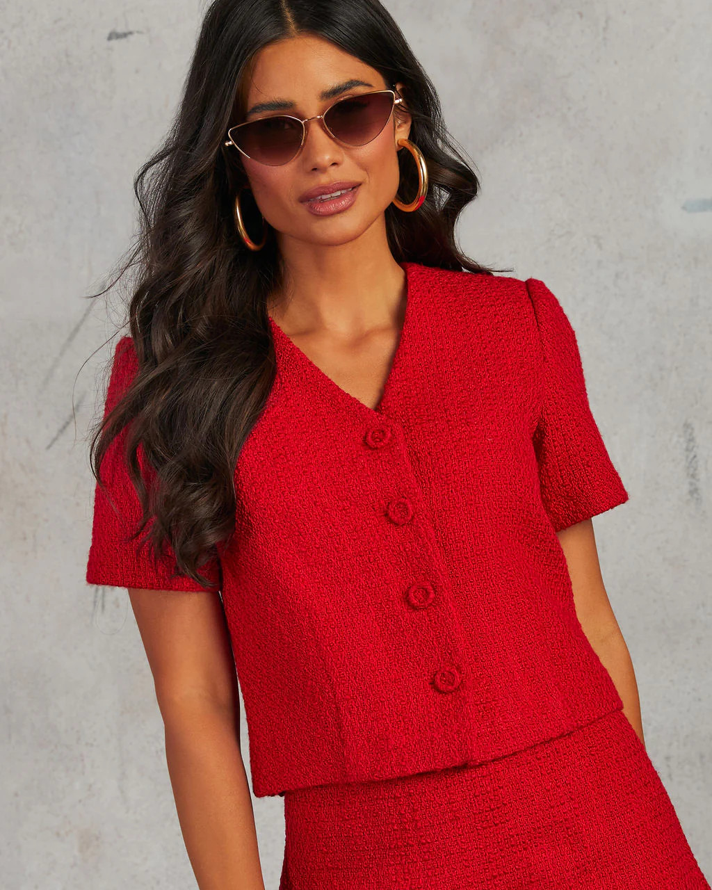 CC Me Tweed Button Down Top | VICI