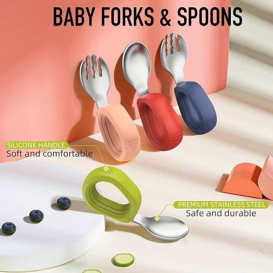 Yimido Toddler Utensils - Baby Forks and Spoons Set - Kids Stainless Steel Silverware - Children ... | Amazon (US)