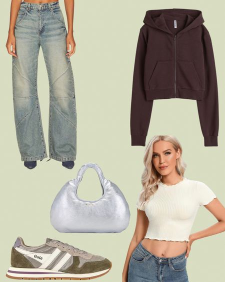 Travel Outfit

Micro Metallic Cloud in Metallic Silver
W 78 ST

Frederic in Forest
EB Denim

Daytona Sneaker in Feather Grey, Khaki, & Off White
Gola

Short Hooded Sweatshirt Jacket

LYANER Women's Lettuce Trim Ribbed Knit Short Sleeve Crop Top Slim Fitted T-Shirt Tee

#LTKU #LTKstyletip #LTKtravel