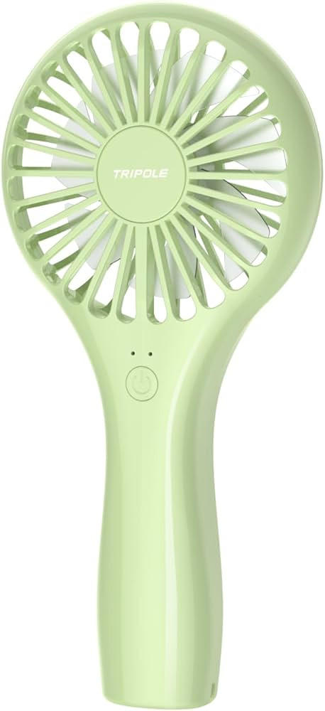 TriPole Mini Handheld Fan Personal Portable Fan, Battery Operated Rechargeable Fan Speed Adjustable Powerful Small Eyelash Fan for Stylish Kids Girls Women Indoor Outdoor Travelling, Green | Amazon (US)