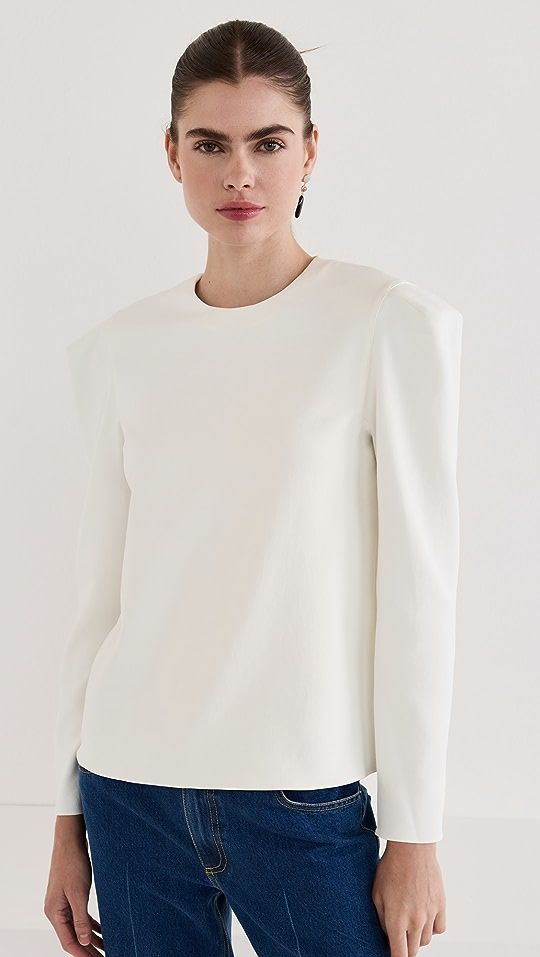 Chalky Drape Square Sleeve Long Sleeve Top | Shopbop