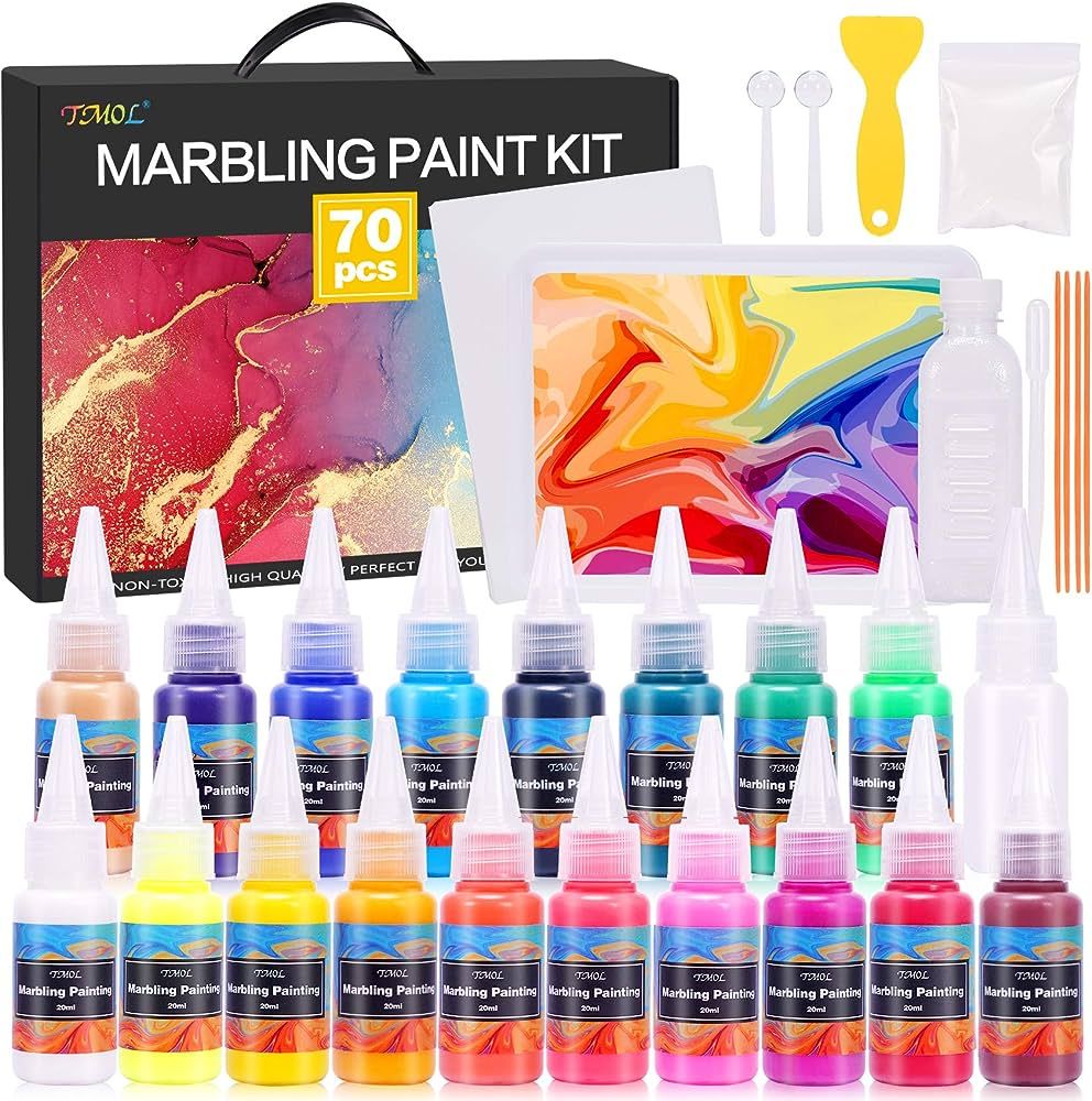 Marbling Paint Art Kit, 18 Colors Water Marbling kit, Water Art Paint Set, Arts and Crafts for Gi... | Amazon (US)