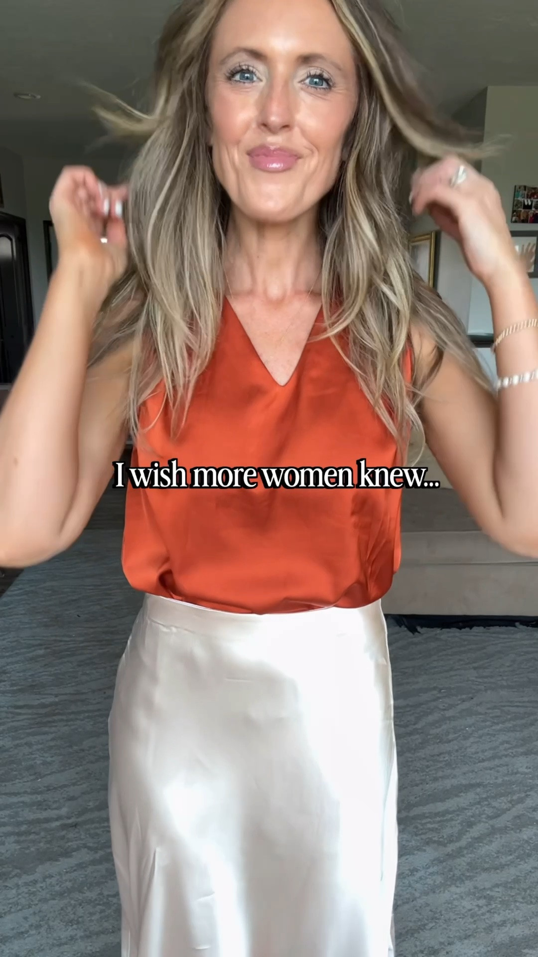 These satin tops are beautiful and so much fun! ✨ The jewel toned colors are so pretty! Which look do YOU prefer—dressed up with the satin skirt 🧡 or dressed down with the brown denim 🩵? Wearing a size small.

Satin tops, mom style, date night inspo, casual denim vibes, brown flare denim, caramel colored top, satin skirt, summer styles, mom approved outfit ideas, spring outfit inspo 

#springdatenightlook #satintops #casualmomlook

#LTKootd #LTKOver40