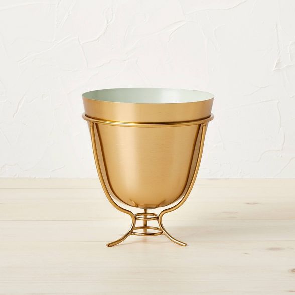 Short Brass Footed Planter - Opalhouse™ designed with Jungalow™ | Target