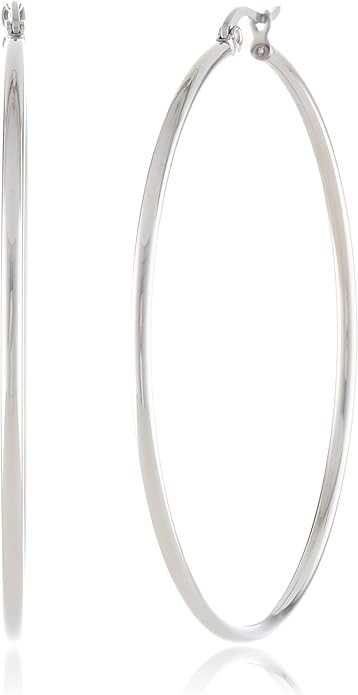 Amazon Essentials Plated Stainless Steel Rounded Tube Hoop Earrings | Amazon (US)
