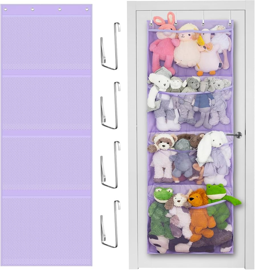 Nirvaer Stuffed Animal Storage, Plus Size Over The Door Organizer Storage for Storage Plush Toys,... | Amazon (US)