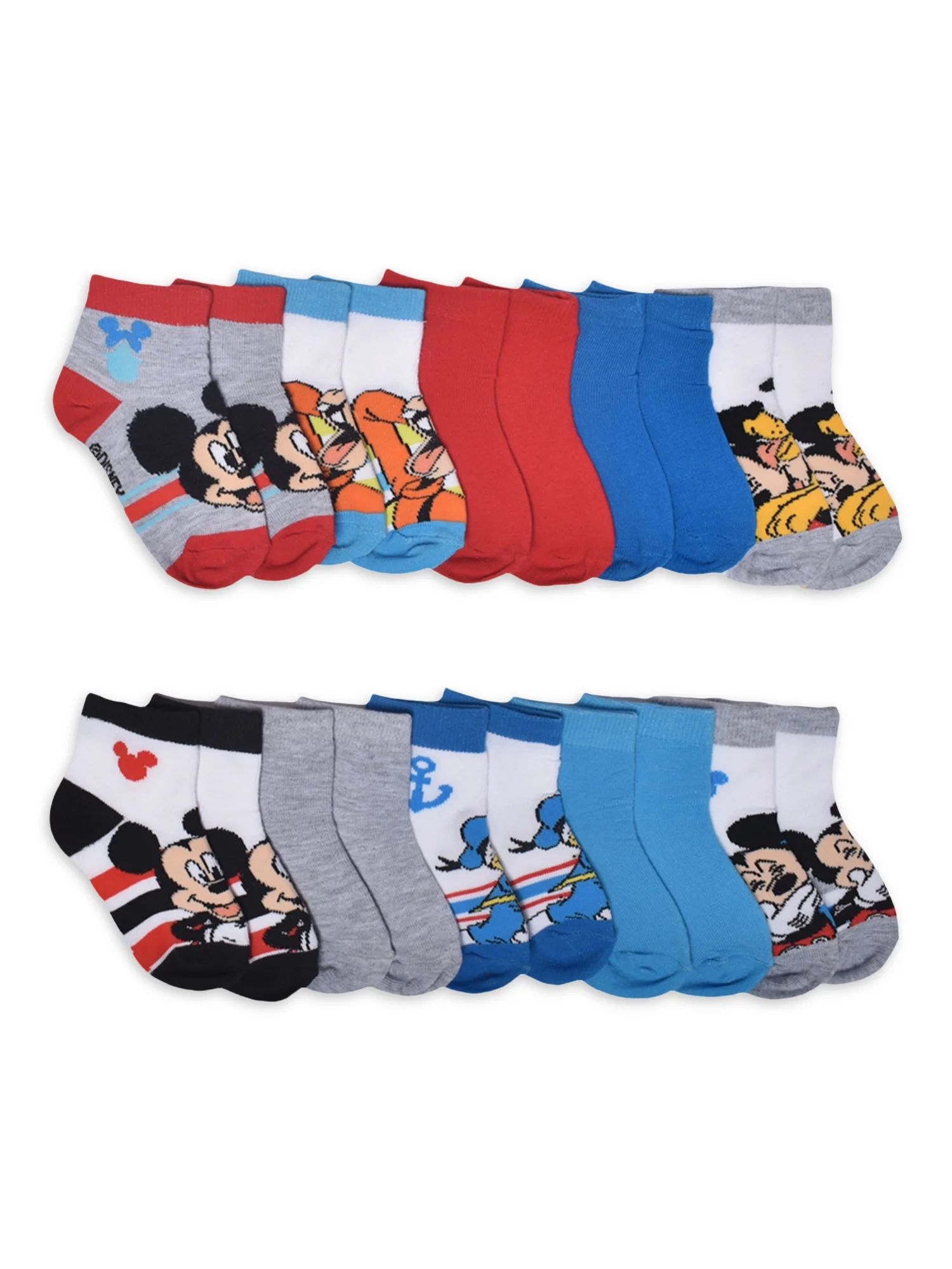 Mickey Mouse Toddler Boys Ankle Socks, 10-Pack, Sizes 12M-5T | Walmart (US)