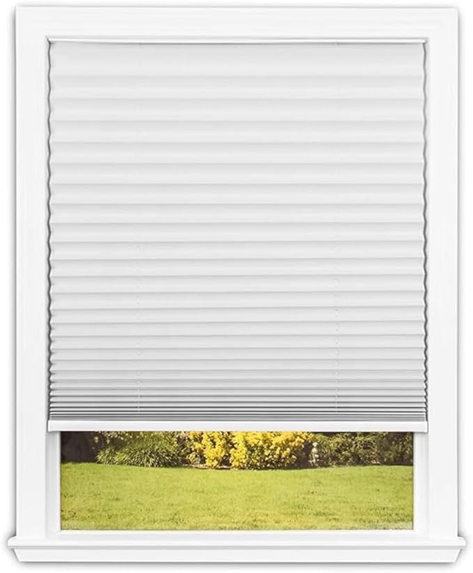 Redi Shade No Tools Easy Lift Trim-at-Home Cordless Pleated Light Filtering Fabric Shade White, 3... | Amazon (US)