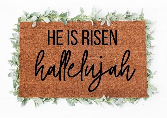 He is Risen Doormat  Easter Doormat  Holiday Doormat  | Etsy | Etsy (US)