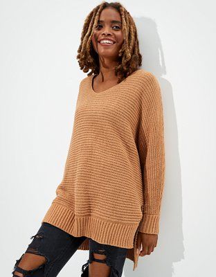 AE Slouchy V-Neck Sweater | American Eagle Outfitters (US & CA)
