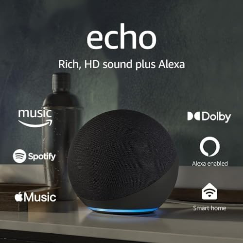 Echo (4th Gen) | With premium sound, smart home hub, and Alexa | Charcoal | Amazon (US)