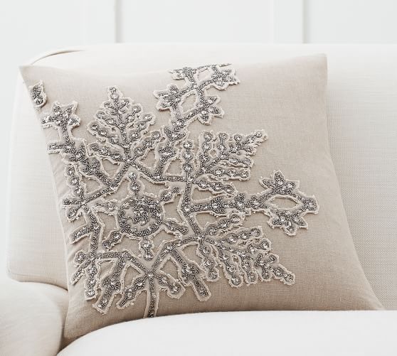 Sparkle Snowflake Pillow Cover | Pottery Barn (US)