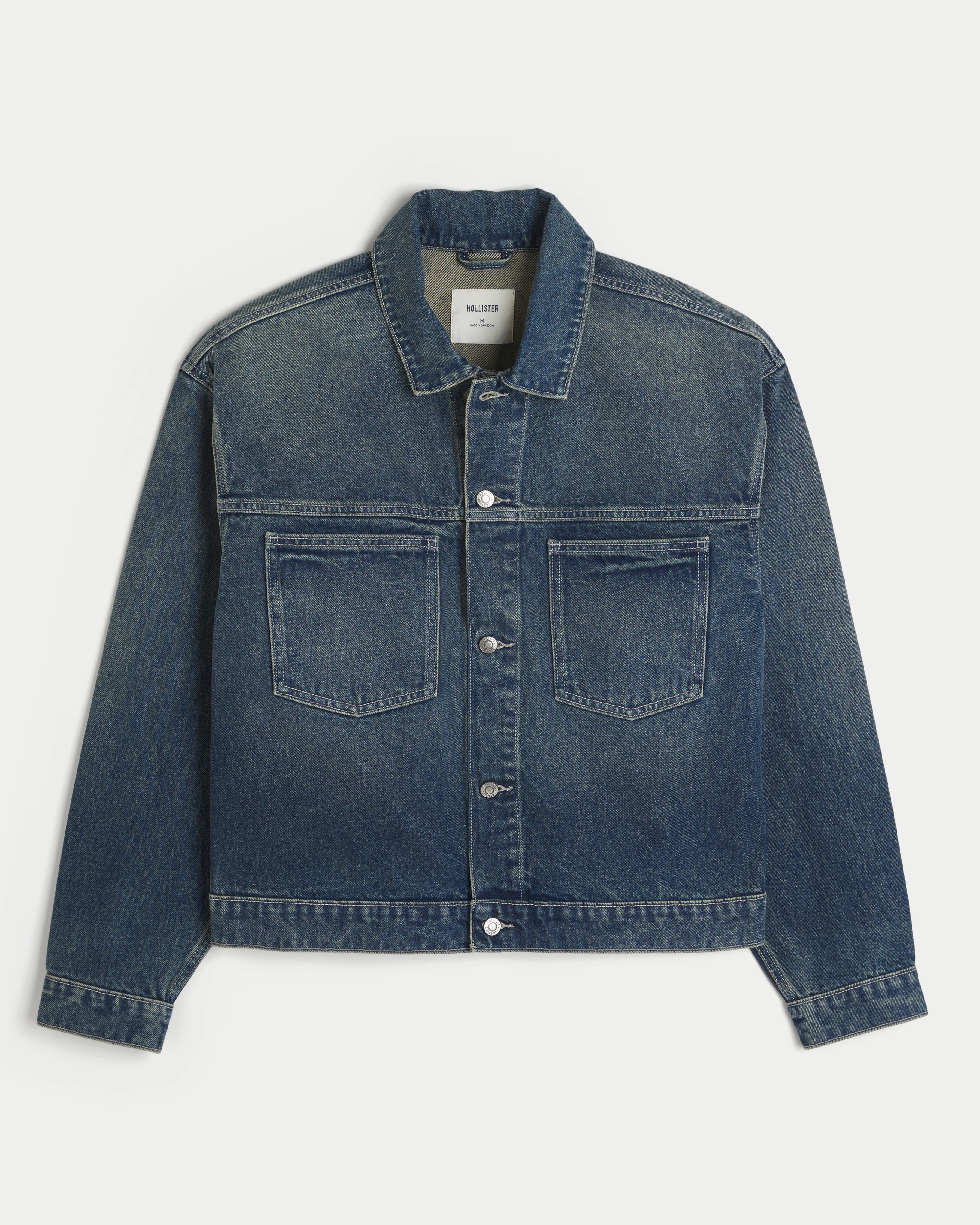 Dark Wash Denim Trucker Jacket | Hollister (US)