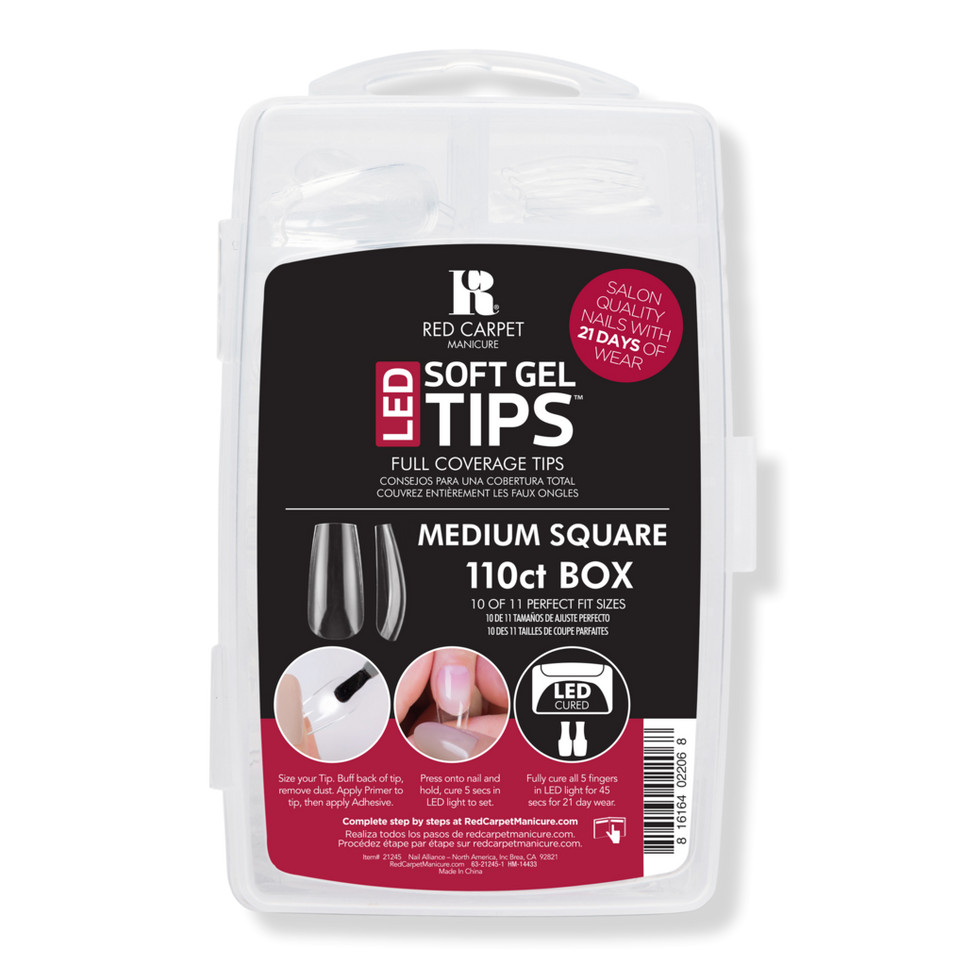 LED Soft Gel Medium Square Nail Tips | Ulta