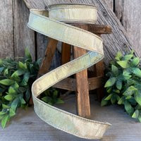 1"" Platinum Luster Ribbon, Wired Wreath Ribbon, Narrow Light Gold Gold Farrisilk Ribbon | Etsy (US)