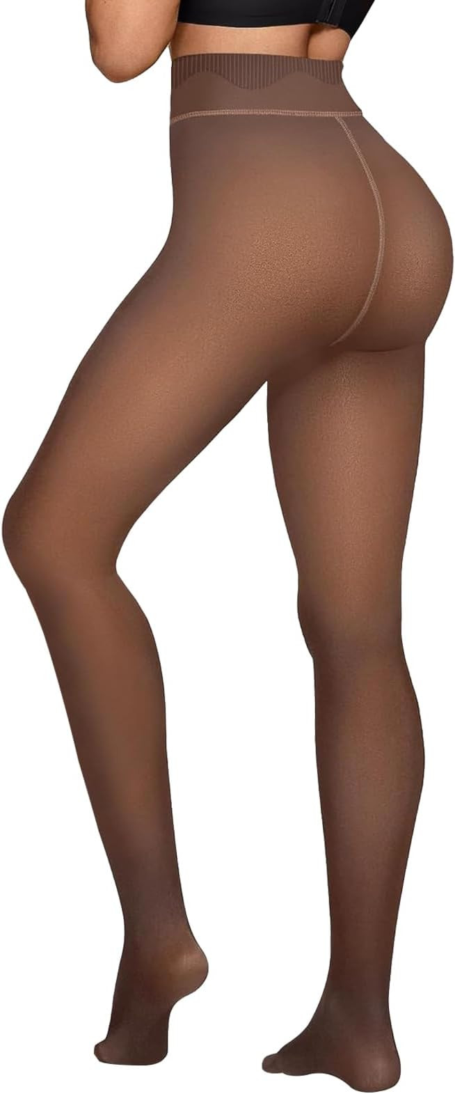 Fleece Lined Tights Sheer Women - Fake Translucent Warm Pantyhose Leggings Sheer Thick Tights for... | Amazon (US)