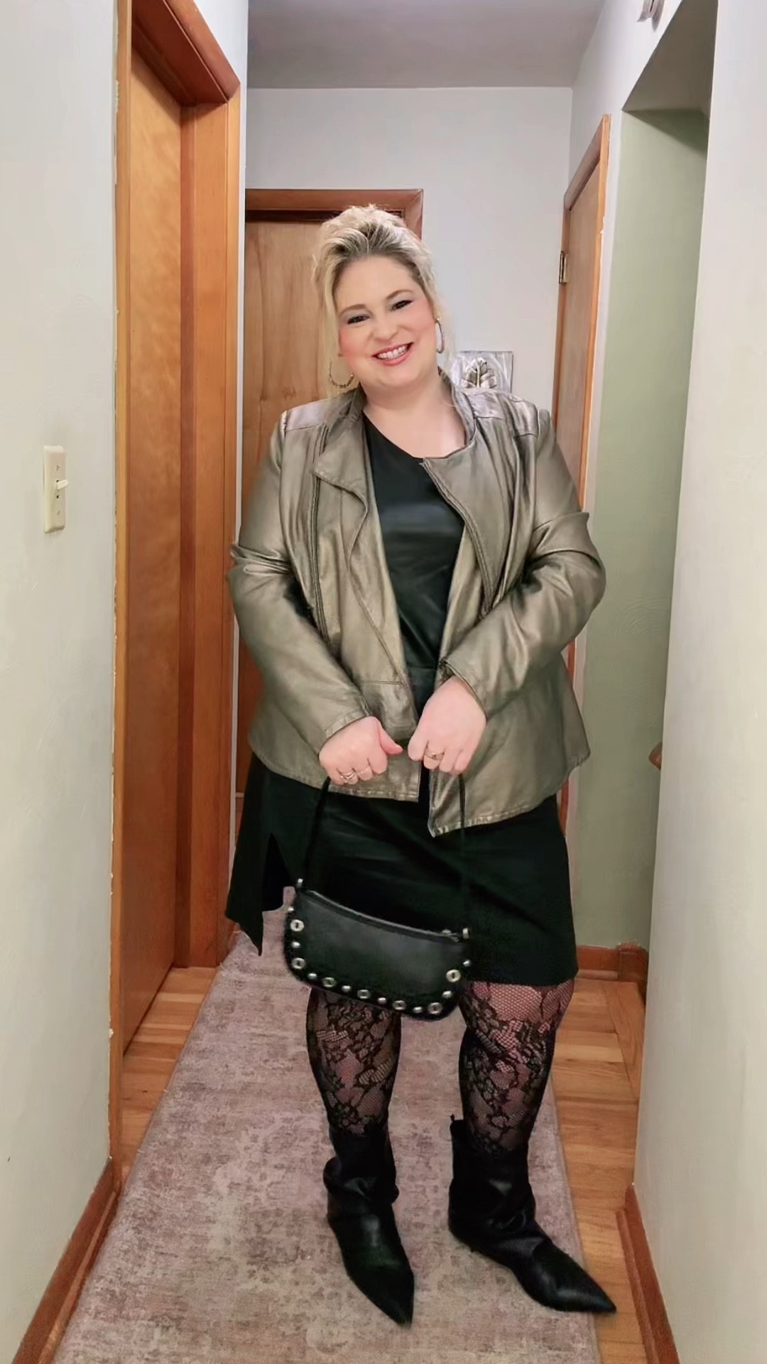 Midlife. Midsize. Still here for a little drama. 🎸

Rock the 80s called for leather, lace, big hair, and unapologetic makeup — and this look delivered. The metallic moto is the hero (structured but still easy), the black lace tights add edge without feeling costumey, and the pointed boots instantly elevate the whole thing. These are the kind of pieces that remix well beyond a theme night — date night, concert, holiday party, girls’ night. Worth linking because they’re repeat-wear staples, not one-hit outfits.

I rounded up similar pieces in my LTK if you want the vibe without digging for it. ✨

#MidlifeStyle #MidsizeFashion #LiGoLiveGorgeous #Over35Style #ConcertStyle #DateNightLook #LTKStyle

#LTKPlusSize #LTKootd #LTKMidsize