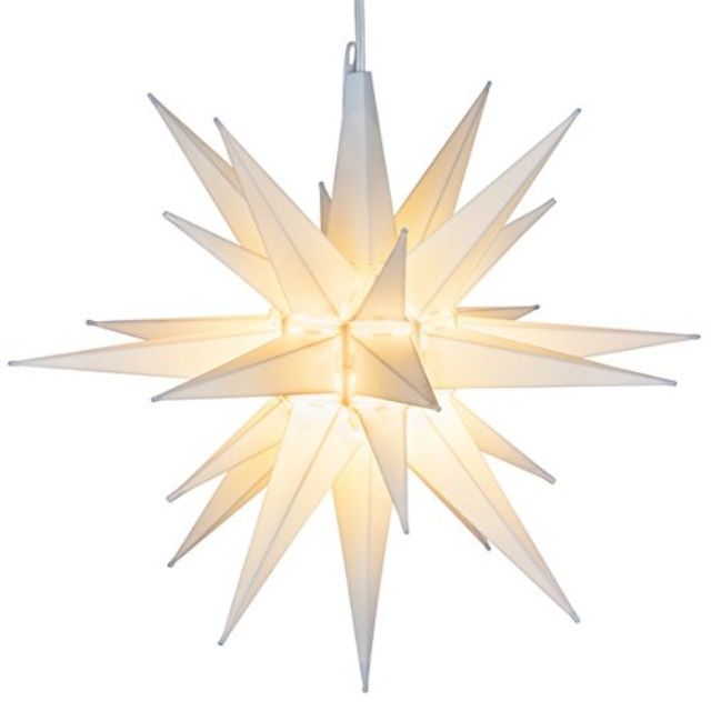 elf logic - 14" moravian star - improved easy assembly - beautiful bright white 3d lighted hangin... | Walmart (US)