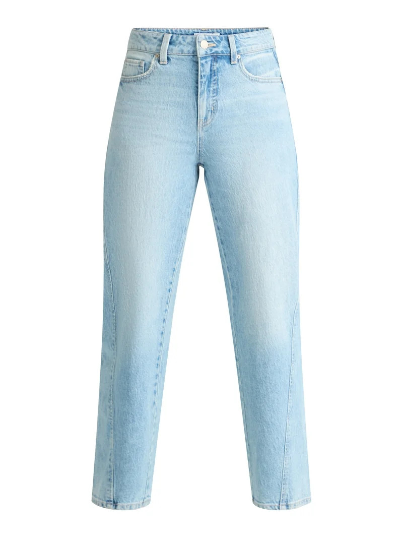 Time and Tru Women's High Rise Barrel Jeans, 26.5" Inseam, Sizes 0-20 | Walmart (US)