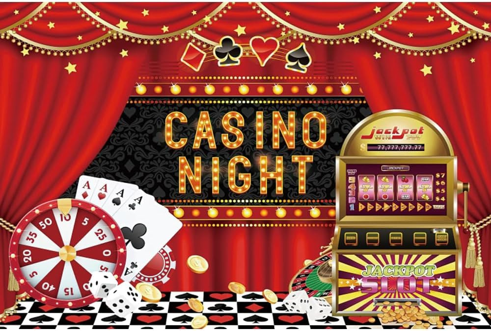 Caaerttply Casino Night Backdrop for Photography Las Vegas Chips Roulette Red Curtains Photo Back... | Amazon (US)