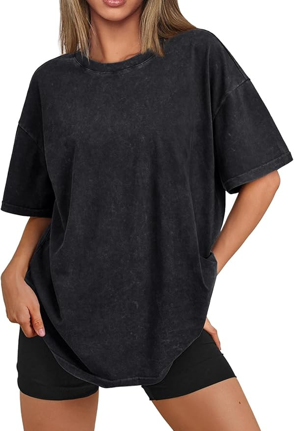 Trendy Queen Oversized Vintage T Shirts for Women Short Sleeve Y2k Grunge Graphic Summer Top 2026... | Amazon (US)