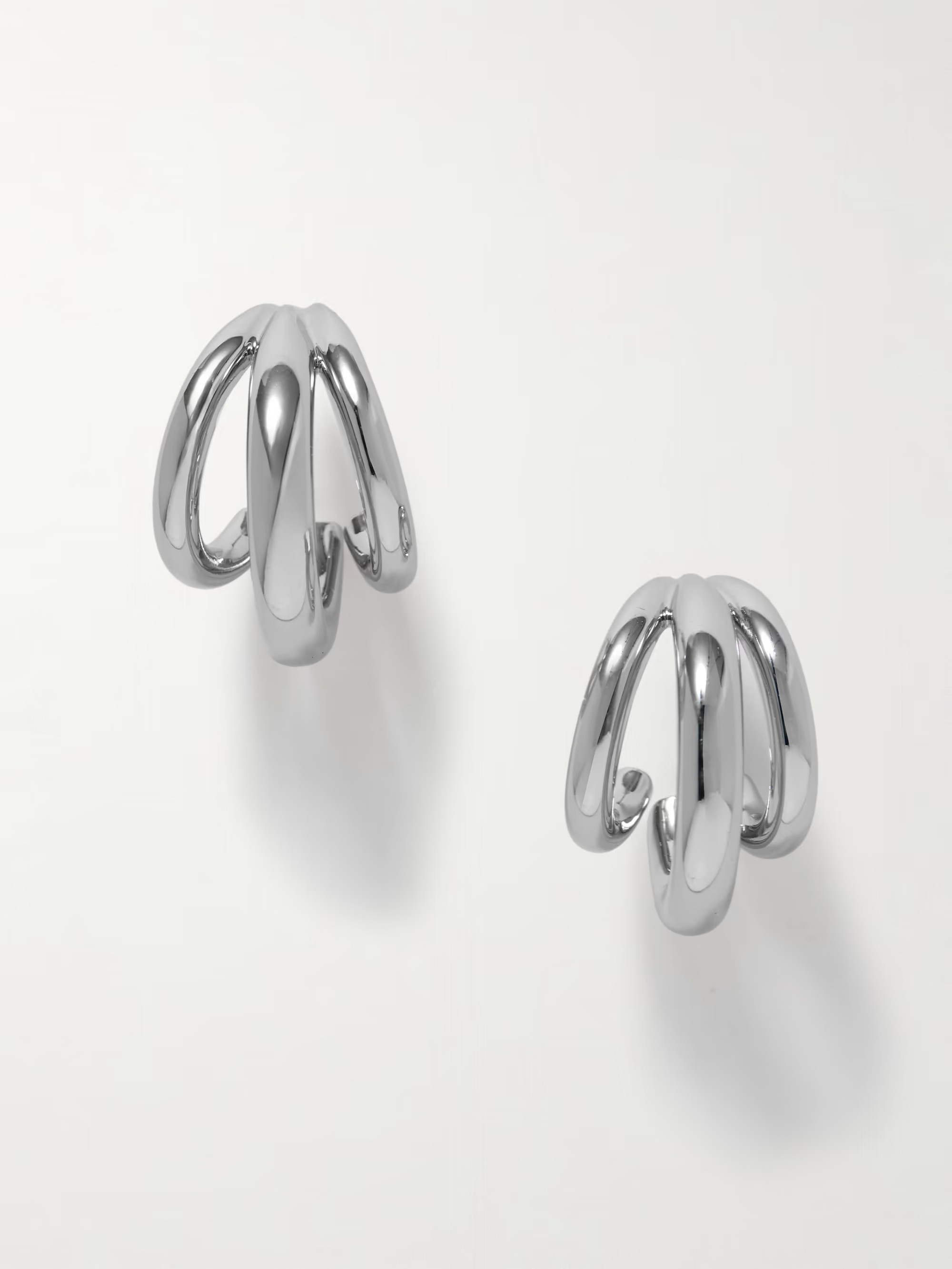 Triple Lilly silver-plated hoop earrings | NET-A-PORTER (US)