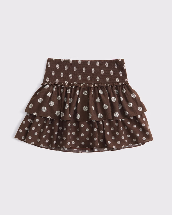 High Rise Tiered Ruffle Mini Skort | Abercrombie & Fitch (US)