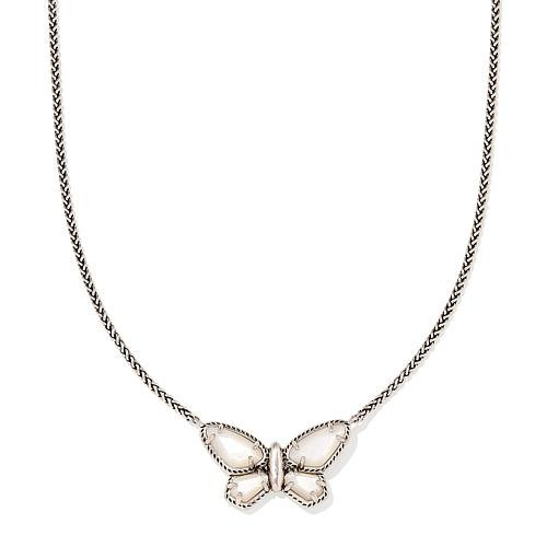 Kendra Scott x Dolly Parton Butterfly Short Pendant Necklace - White | HSN