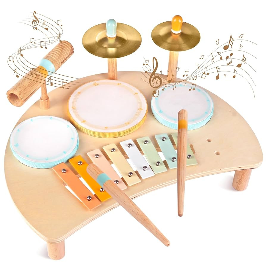 Toddlers Drum Set Toys for Toddlers 1-3,Baby Drum with Xylophone,Musical Instruments Toy, Kids Wo... | Amazon (US)