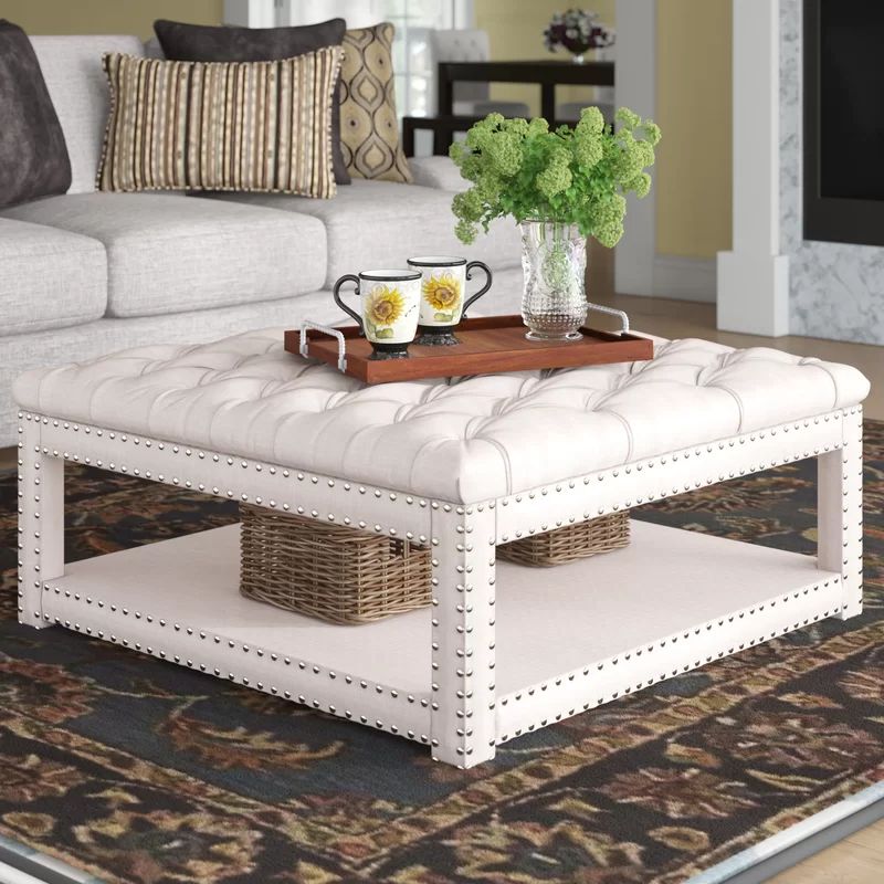 Winbush 40'' Wide Tufted Square Cocktail Ottoman with Storage | Wayfair North America