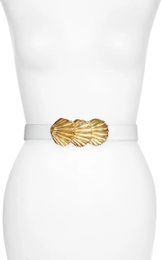 Raina Sally Shell Clasp Leather Belt | Nordstrom | Nordstrom