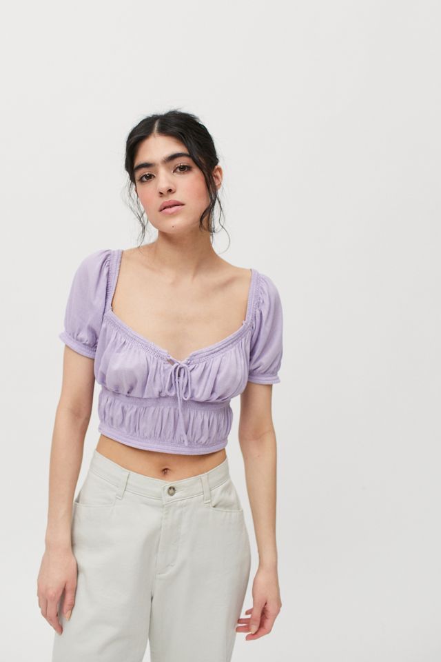 UO Kristy Shirred Blouse | Urban Outfitters (US and RoW)