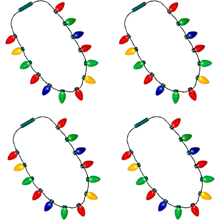 HESHENG Christmas Light up Necklace, 40'' Christmas Party Favor Accessory Ornament for Kids and A... | Walmart (US)