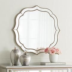 Laureen Champagne 32" Scalloped Round Wall Mirror | Lamps Plus