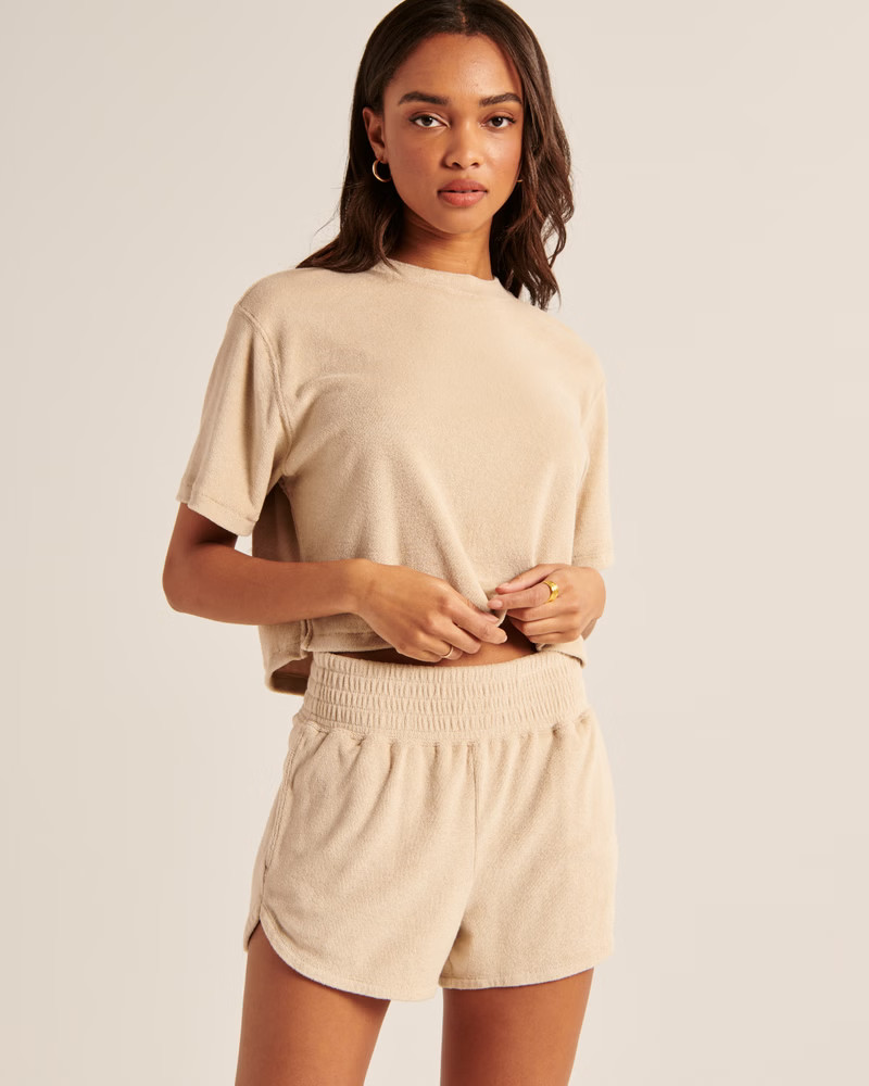 Women's Towel Terry Crew Tee | Women's Tops | Abercrombie.com | Abercrombie & Fitch (US)