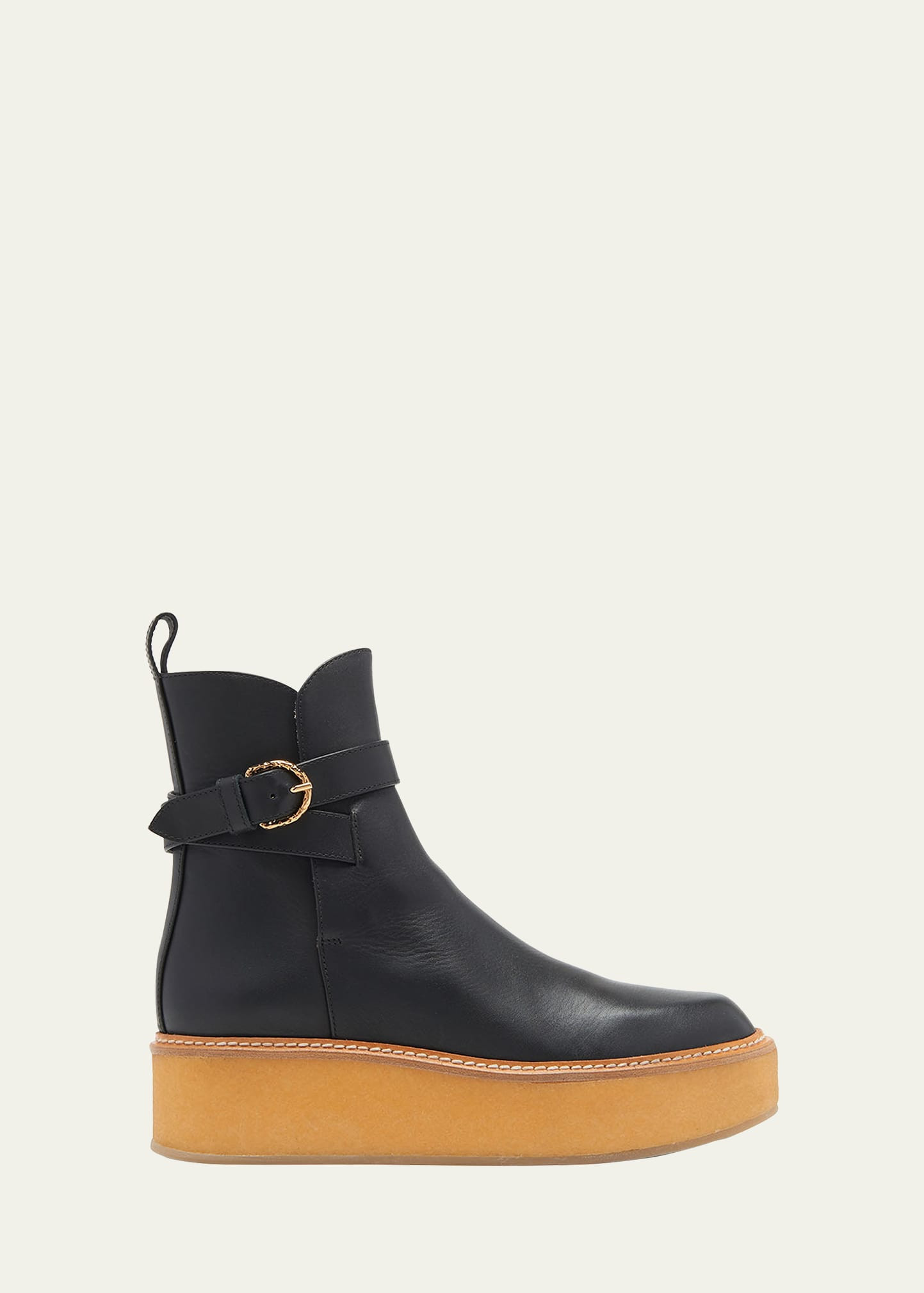 Ulla Johnson Lennox Leather Buckle Platform Boots | Bergdorf Goodman