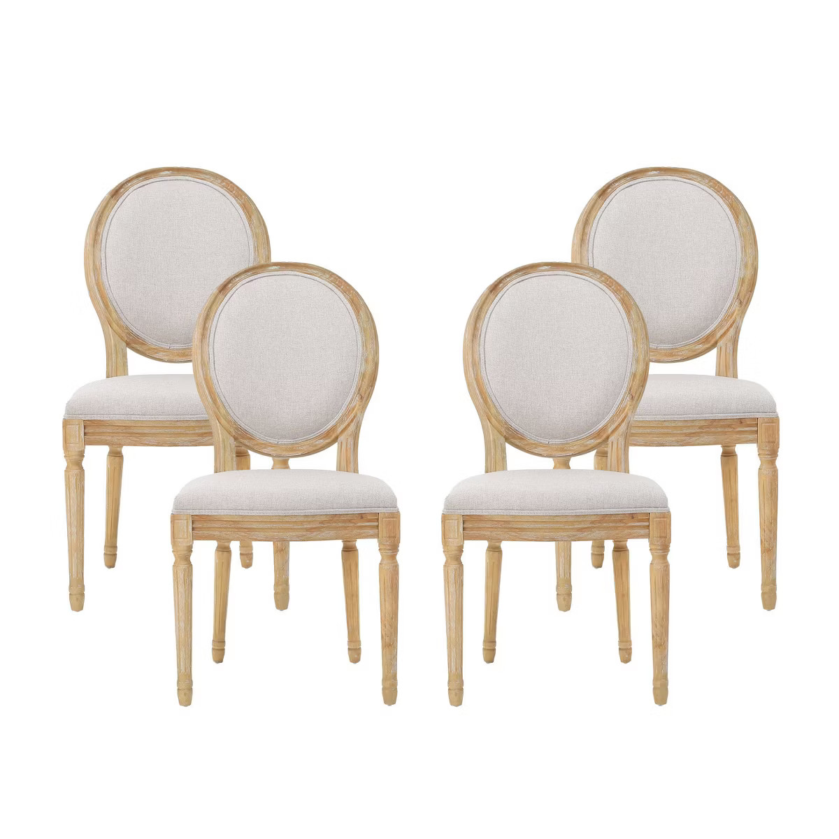 Set of 4 Phinnaeus French Country Fabric Dining Chairs - Christopher Knight Home | Target