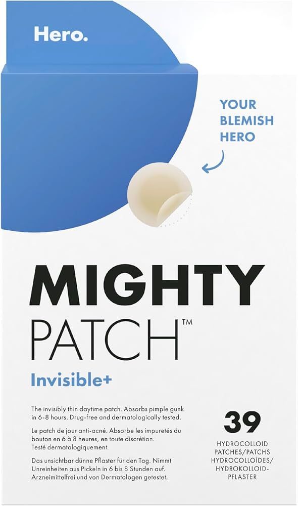 Mighty Patch Invisible+ Spot Patches by Hero Cosmetics, Daytime Acne Treatment, Clear Spot Remove... | Amazon (UK)